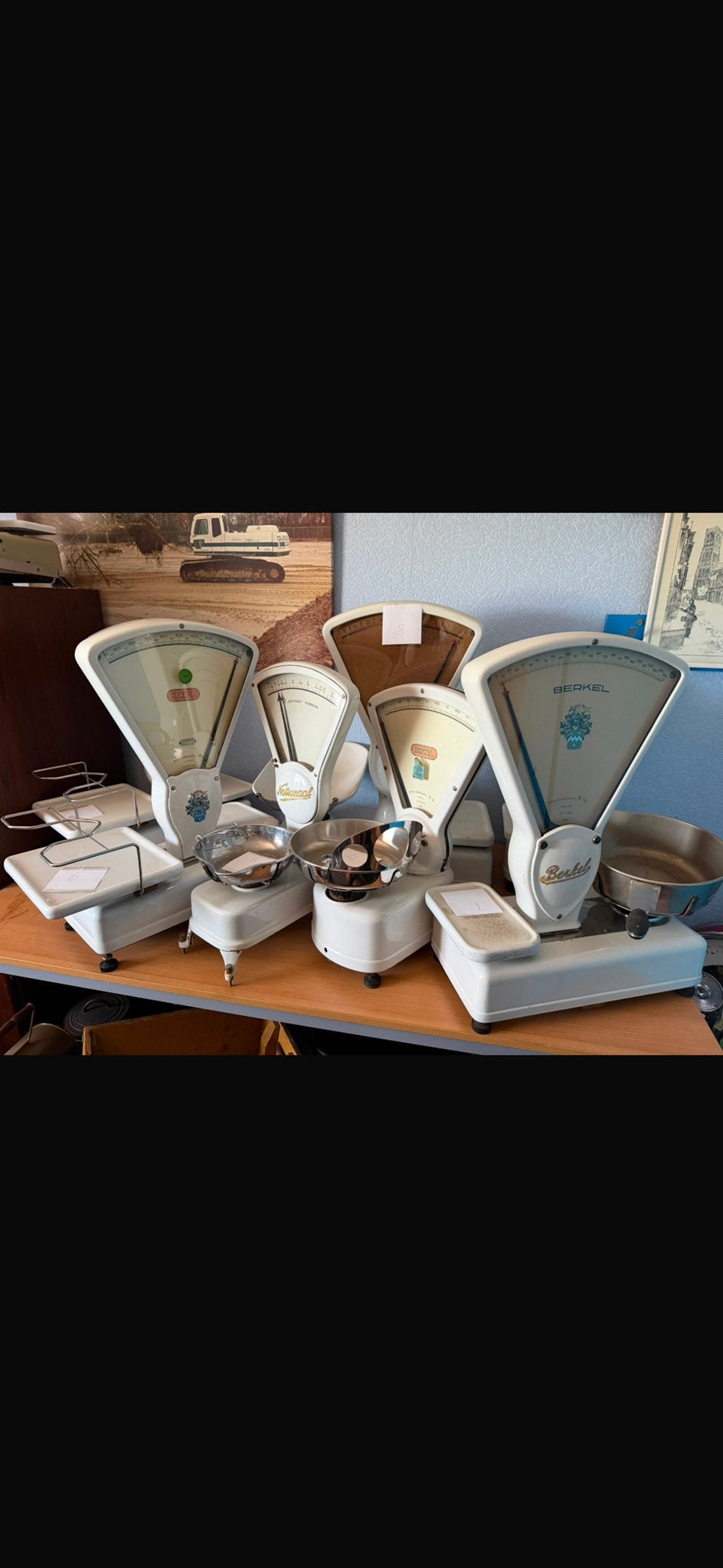 Vintage Berkel en National weegschalen - Set van 5, Antiek en Kunst, Ophalen