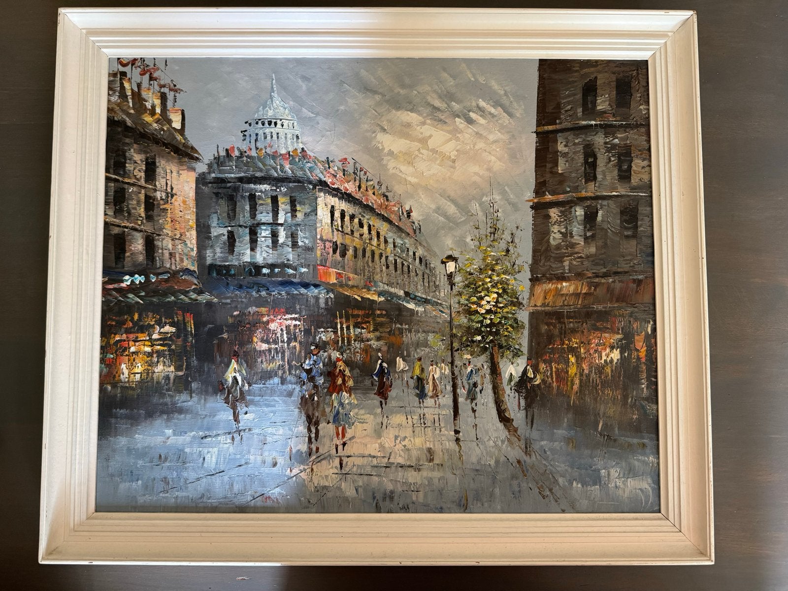 Stadsgezicht Parijs Olieverfschilderij op Doek, Ophalen, Doek, Impressionistisch, Handgeschilderd