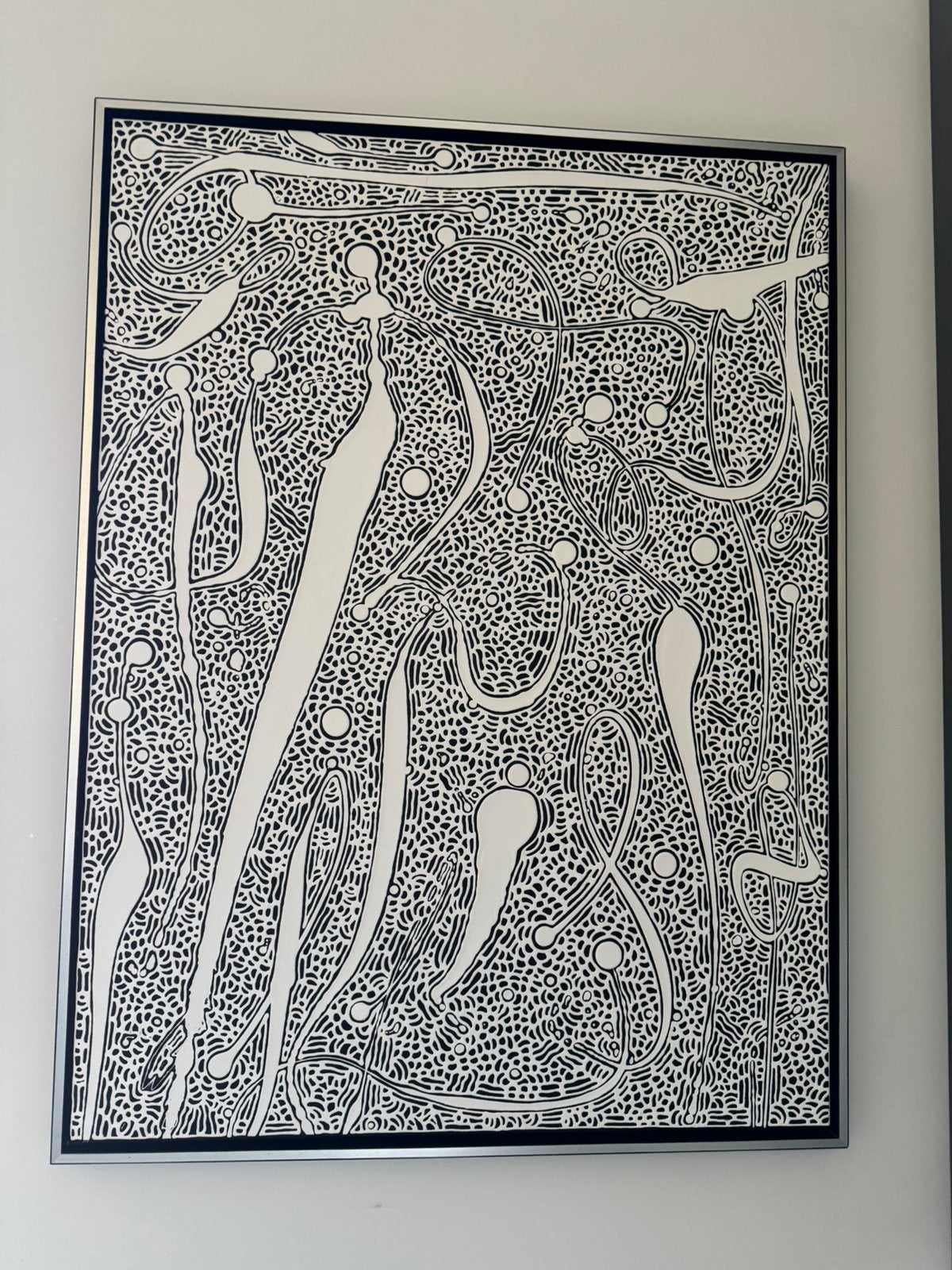 Kunst Aboriginal Australië groot schilderij, Antiek en Kunst, Ophalen