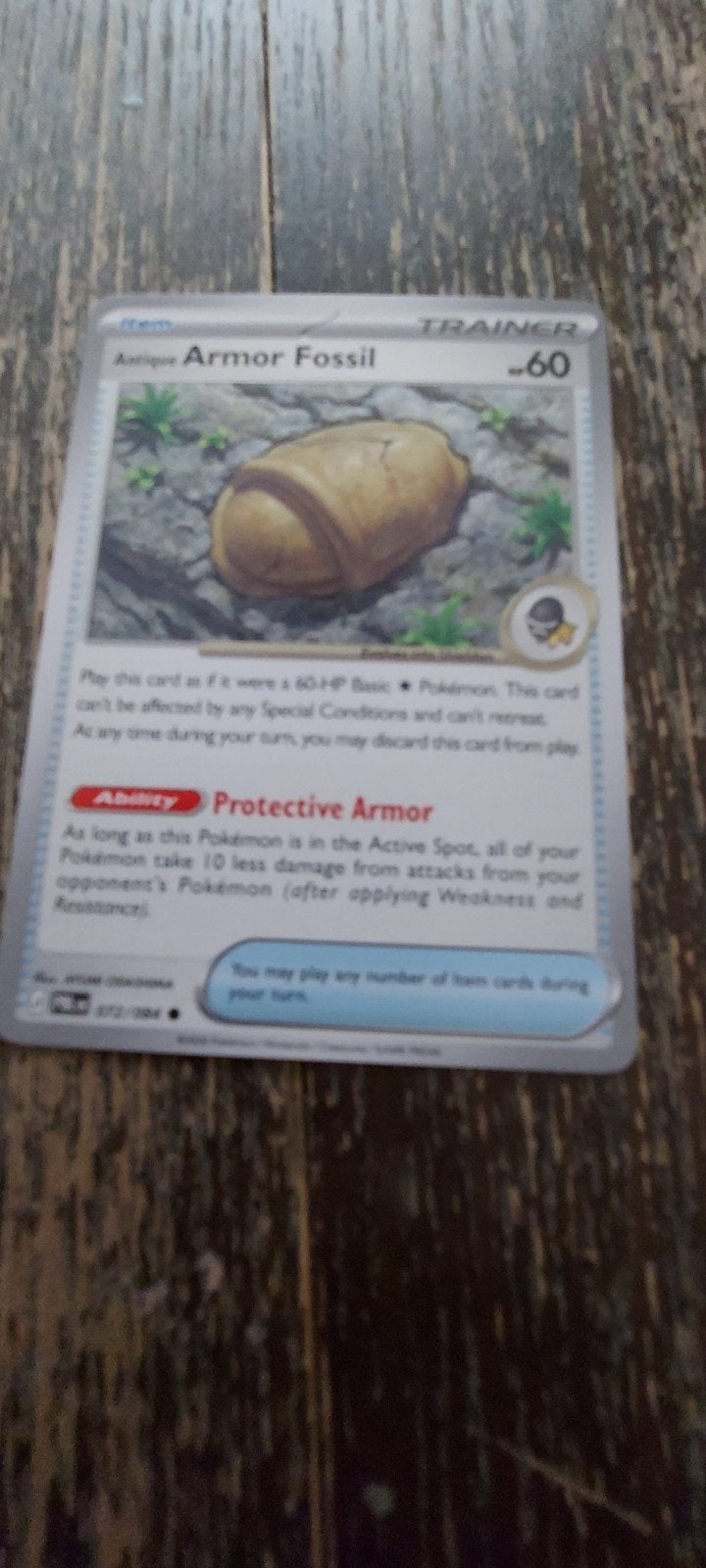 Pokémon Pitch Black Armor Fossil 072/084 NM, Ophalen of Verzenden, Zo goed als nieuw, Losse kaart