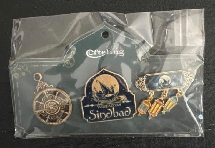 Efteling Pin Set, Wereld van Sindbad,  Nieuw op kaartje !!!, Ophalen of Verzenden, Nieuw, Overige onderwerpen, Speldje of Pin