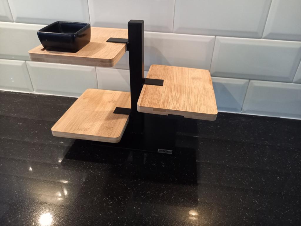 Serveertoren etagere gusta bamboe 3 laags, Huis en Inrichting, Woonaccessoires | Dienbladen, Ophalen of Verzenden, Zo goed als nieuw