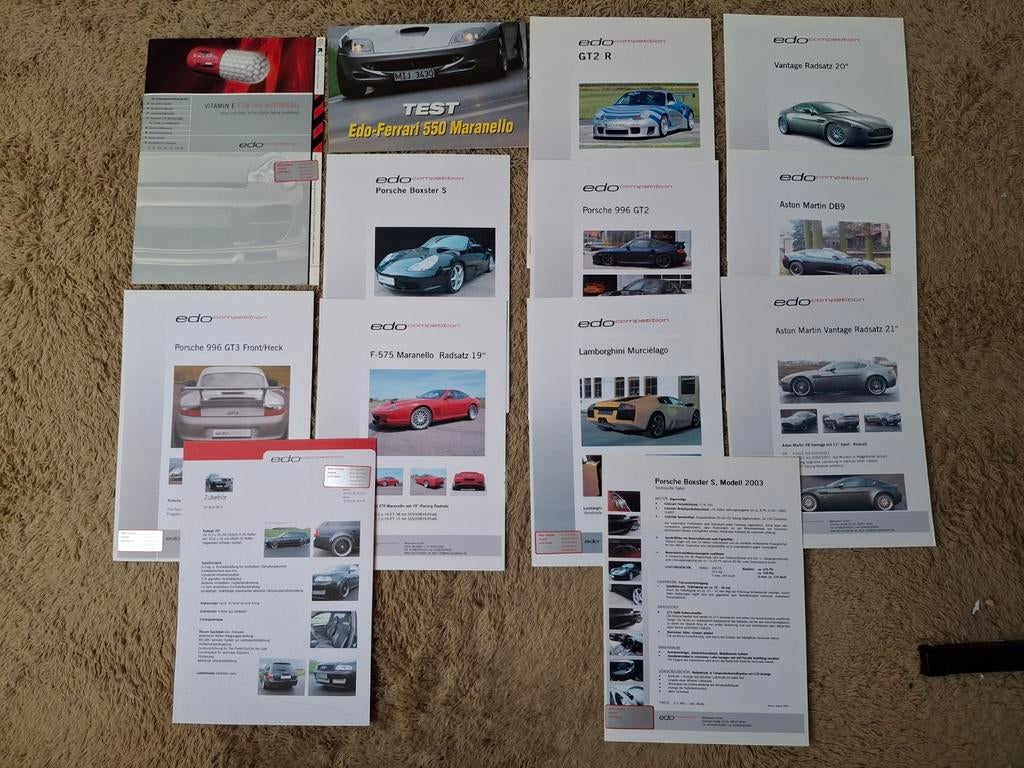 Autofolder (map) edo competition met o.a. Porsche, Verzenden, Zo goed als nieuw, Ferrari