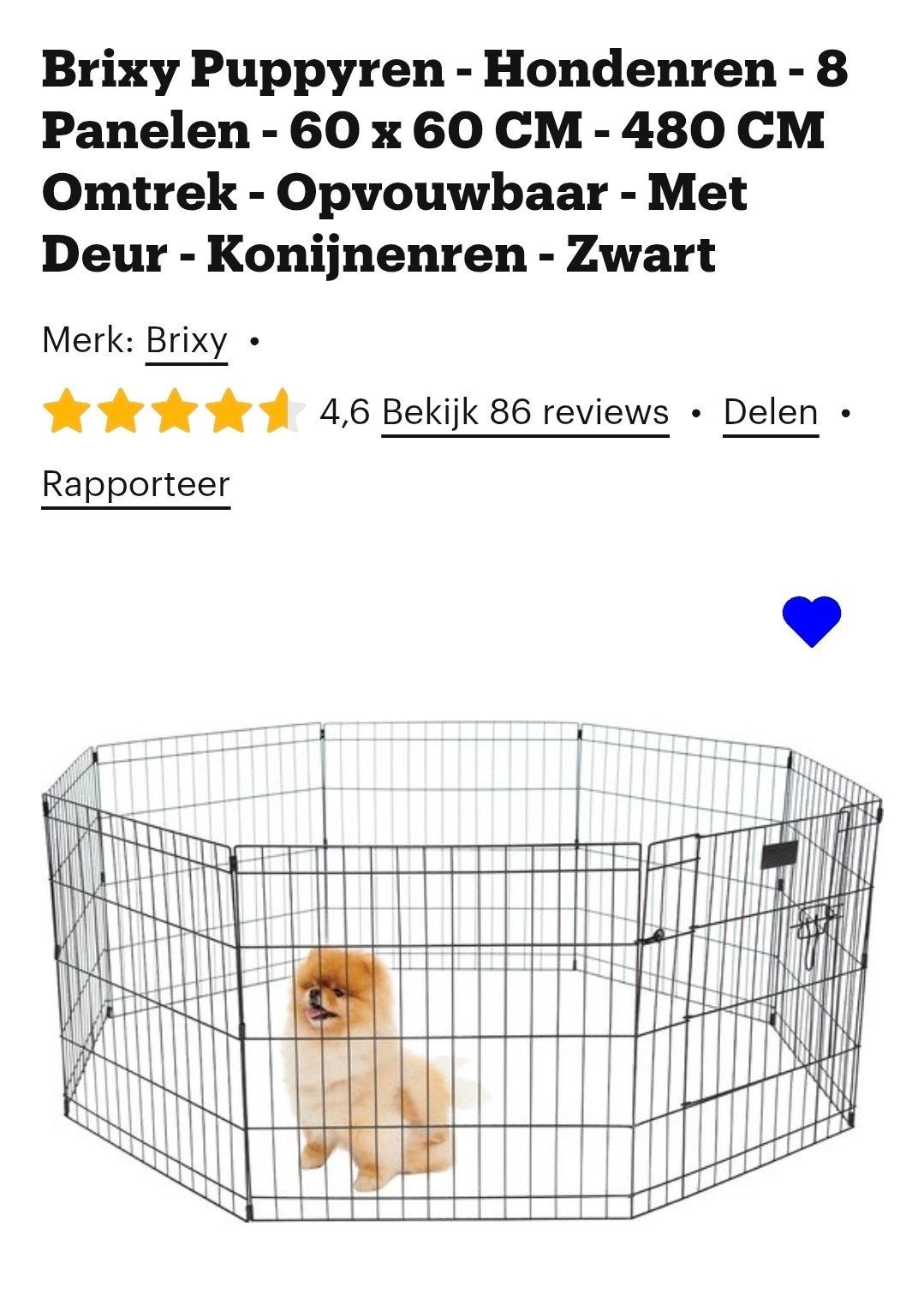 Puppyren niet gebruikt, Dieren en Toebehoren, Ophalen, Nieuw