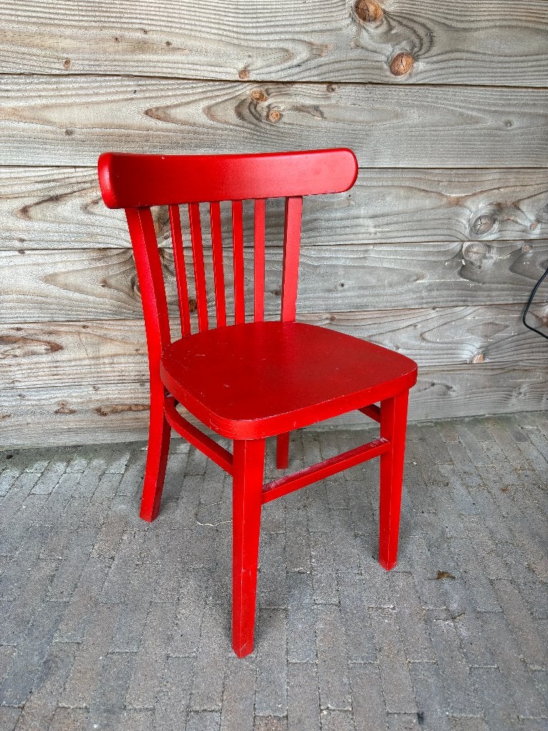 Set van 5 houten vintage caféstoelen / bistrostoelen, Ophalen