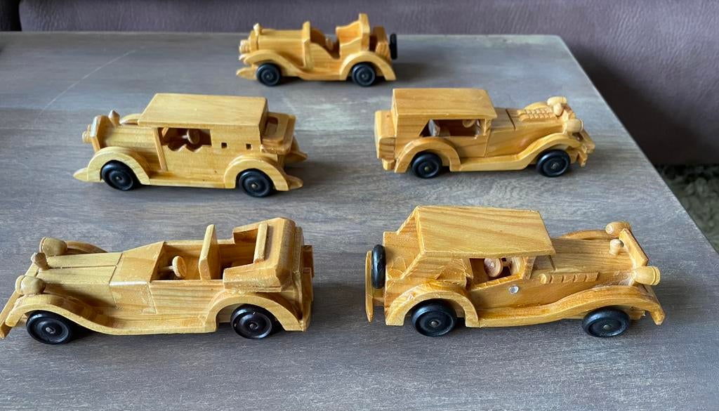 5x houten oldtimer, Ophalen of Verzenden