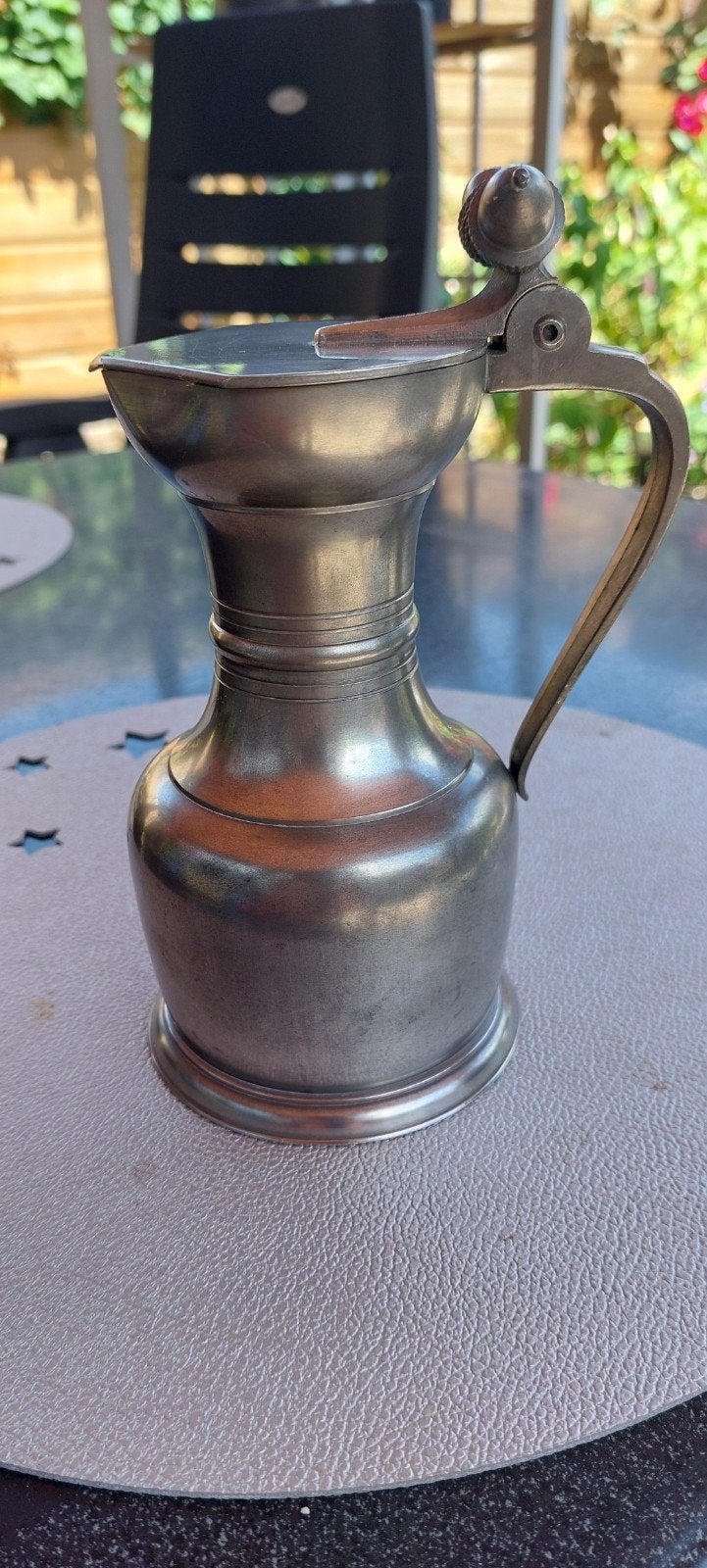 Antieke tinnen kan met deksel - Royal Holland Pewter, Ophalen of Verzenden