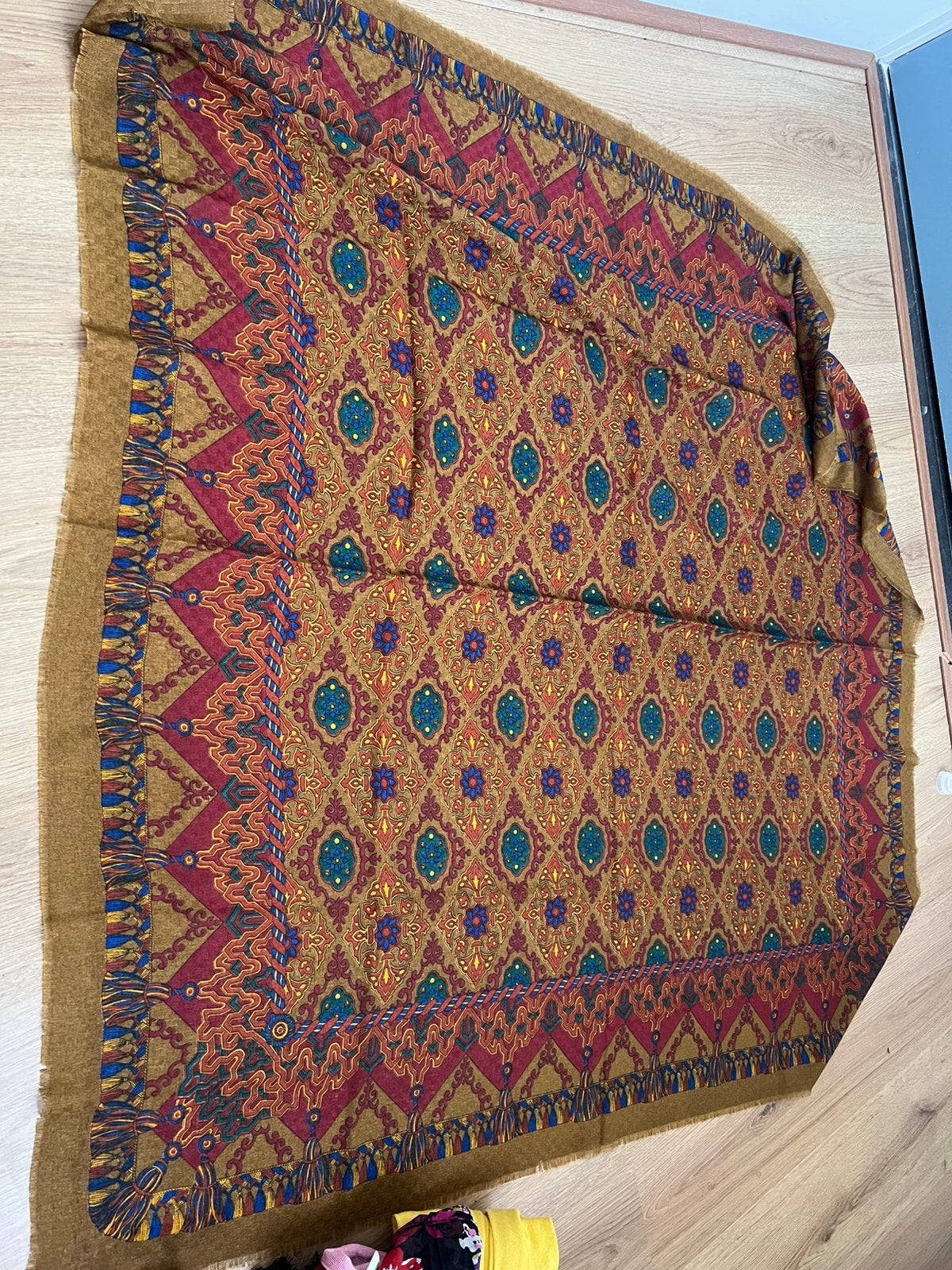 Tie rack bruin wijnrood blauw vierkante sjaal polyester, Maat 46/48 (XL) of groter, Ophalen of Verzenden, Zo goed als nieuw, X