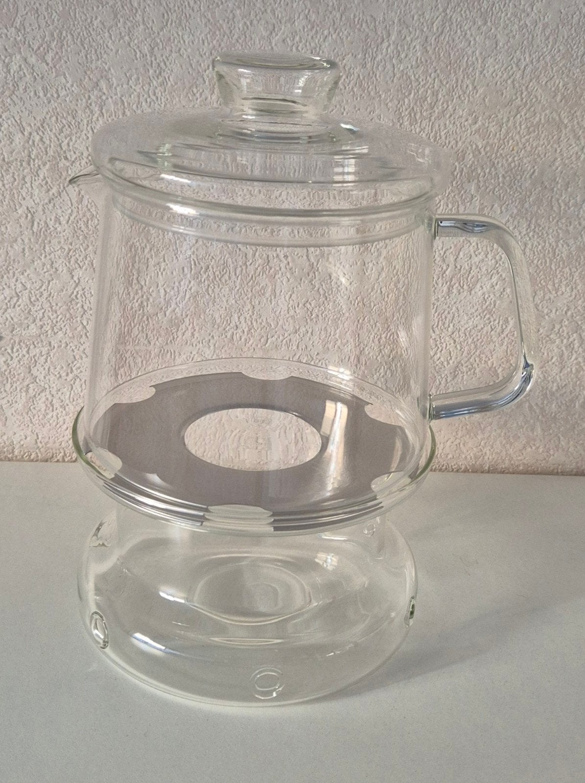 Douwe Egberts glazen theepot 1ltr + theelicht, Ophalen, Gebruikt, Glas