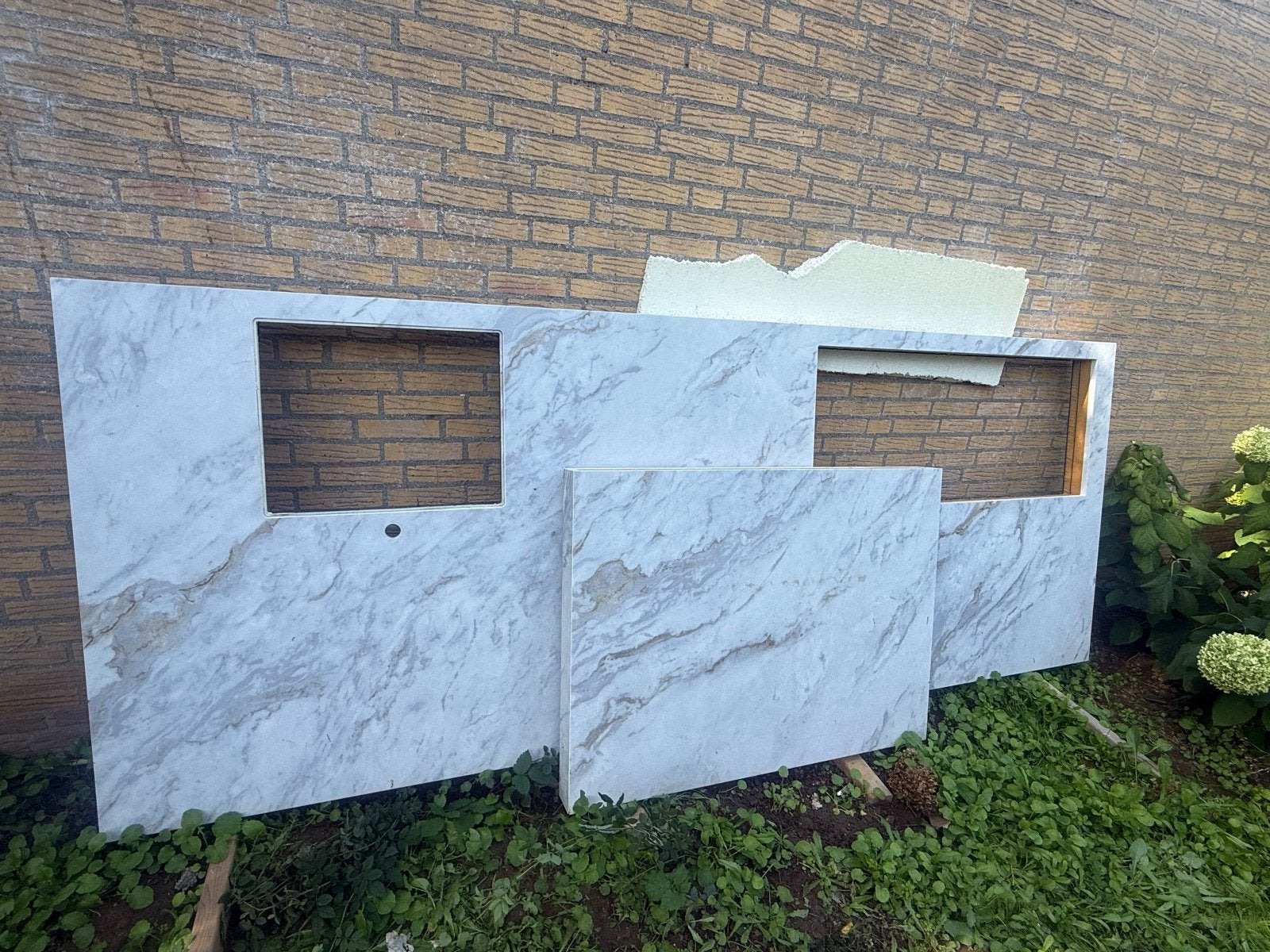 Massief marmerlook composiet bora bora keukenblad mat, Huis en Inrichting, Ophalen of Verzenden, Steen/keramiek, Wit, Overige typen