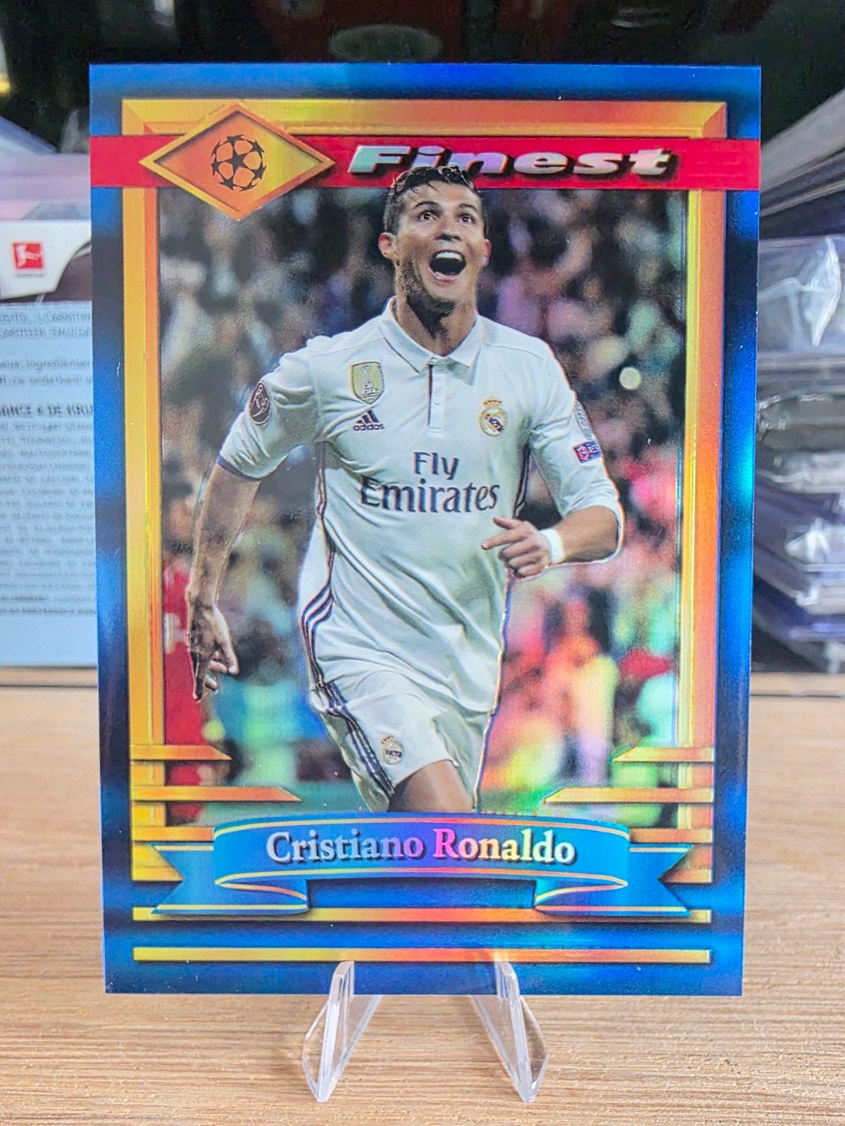 Cristiano Ronaldo 2022/23 Topps Finest Flashbacks Blue /99, Ophalen of Verzenden, Zo goed als nieuw, Buitenlandse clubs, Spelerskaart