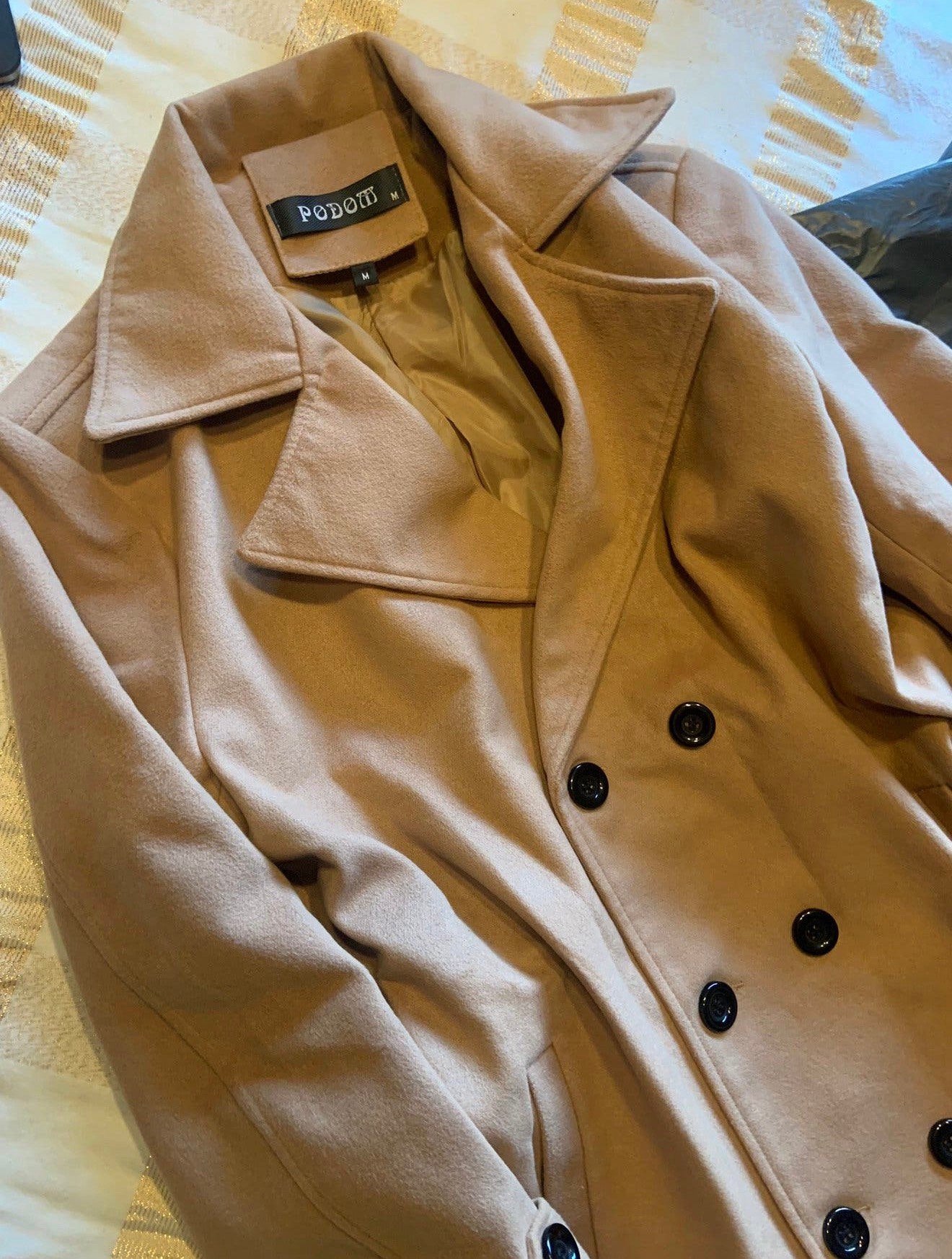 Podom Jas NIEUW M Beige Camel Bruin Dubbel knoop 4 seizoens, Maat 38/40 (M), Beige, Nieuw, M