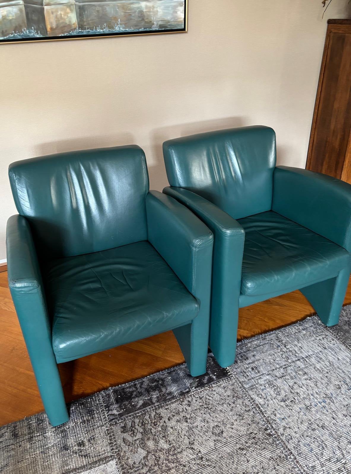 Fauteuils 2, Lederland, Ophalen, Gebruikt, Minder dan 75 cm, Leer