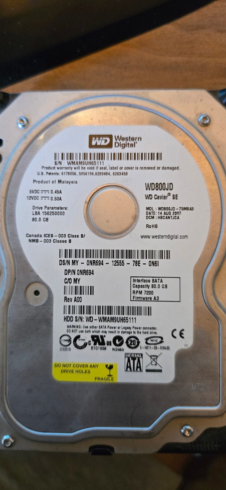 Western Digital WD800JD SATA Harde Schijf 80GB, Intern, Server, 80 GB, Ophalen of Verzenden