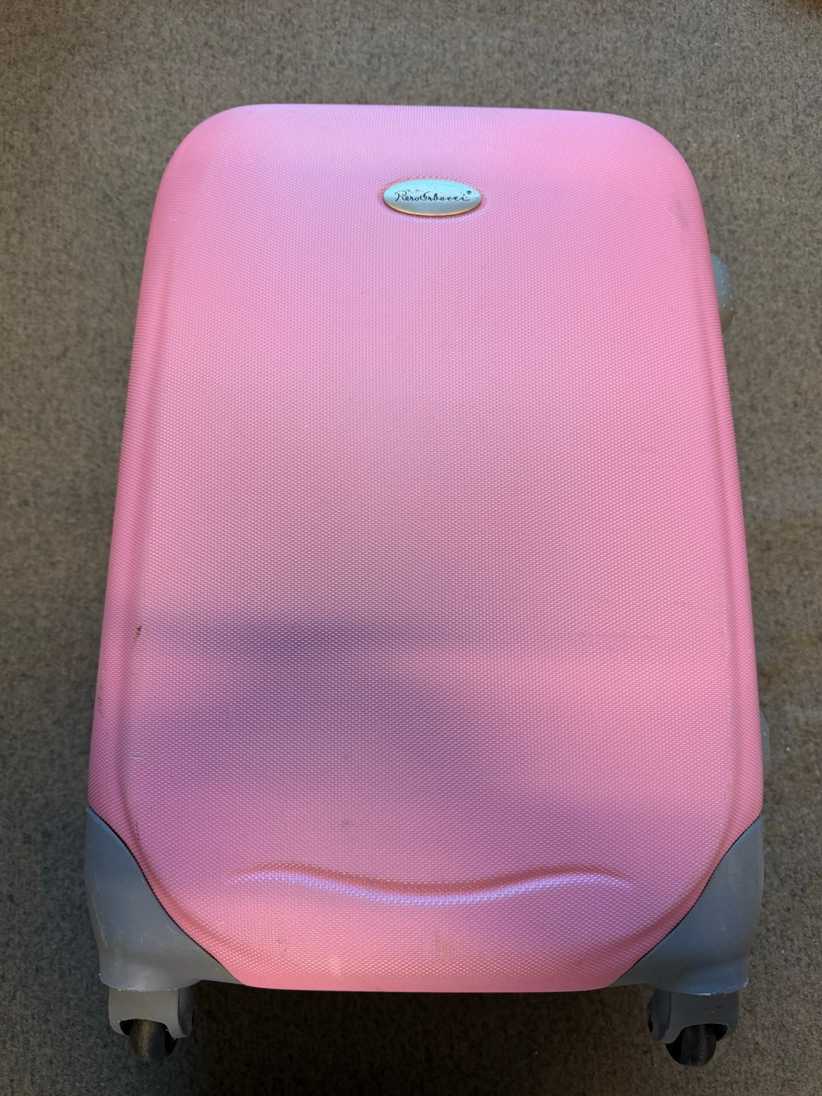 Leuke roze trolley kleine koffer / reiskoffer, Ophalen of Verzenden, Gebruikt, Uitschuifbare handgreep