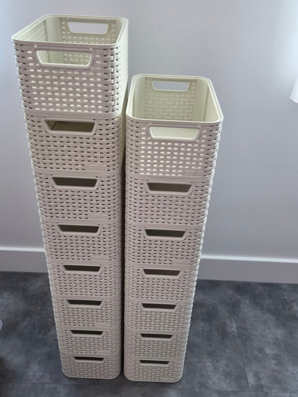 Partij 15x Curver Style Opbergmanden 6L - Crème NIEUW, Huis en Inrichting, Ophalen of Verzenden
