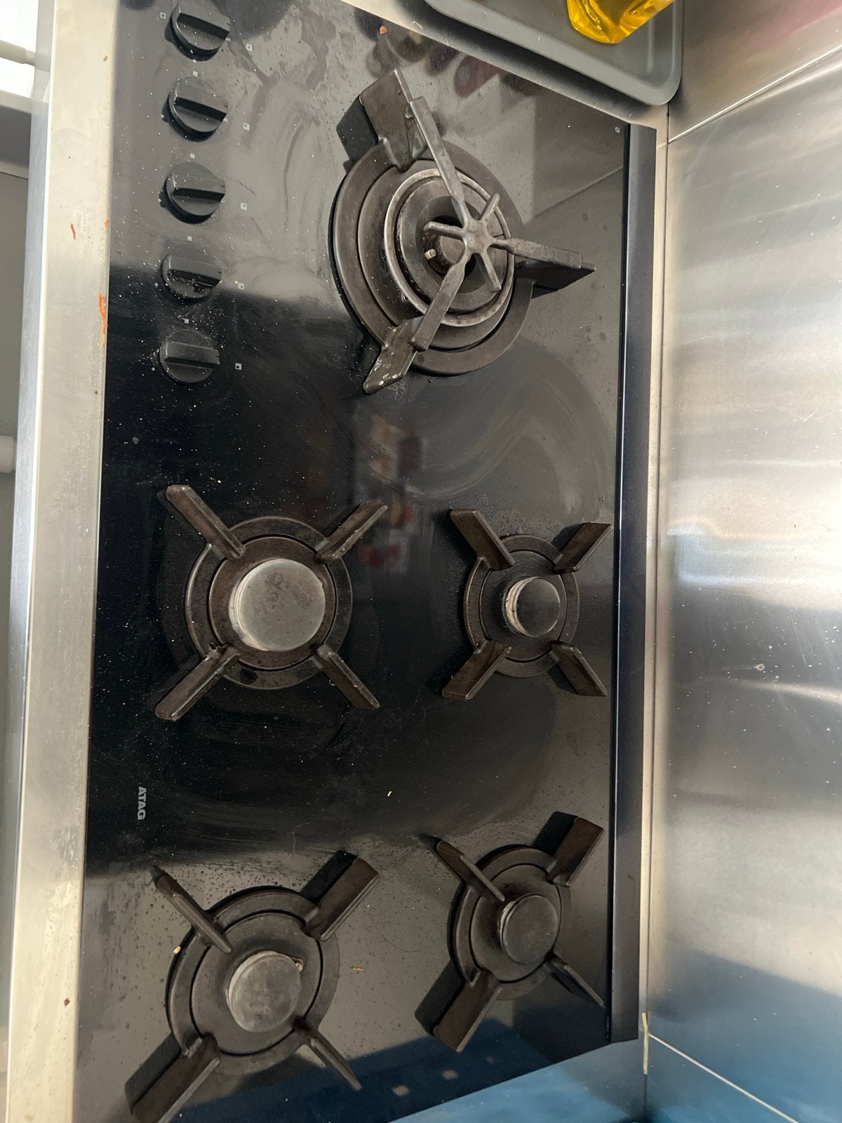 ATAG 5 gas pitten (incl wokbrander), Ophalen, Gebruikt, 60 cm of meer, Inbouw