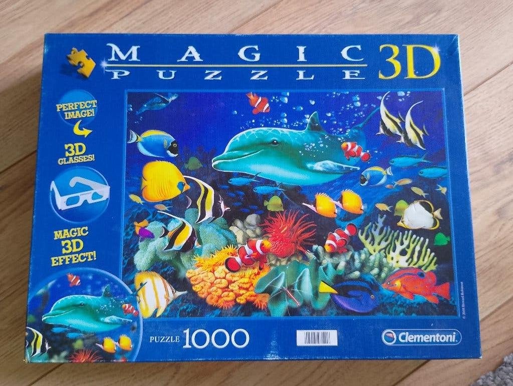 Clementoni - 3D Dolphin Reef - Underwater World, Ophalen of Verzenden, 500 t/m 1500 stukjes, Zo goed als nieuw, Legpuzzel