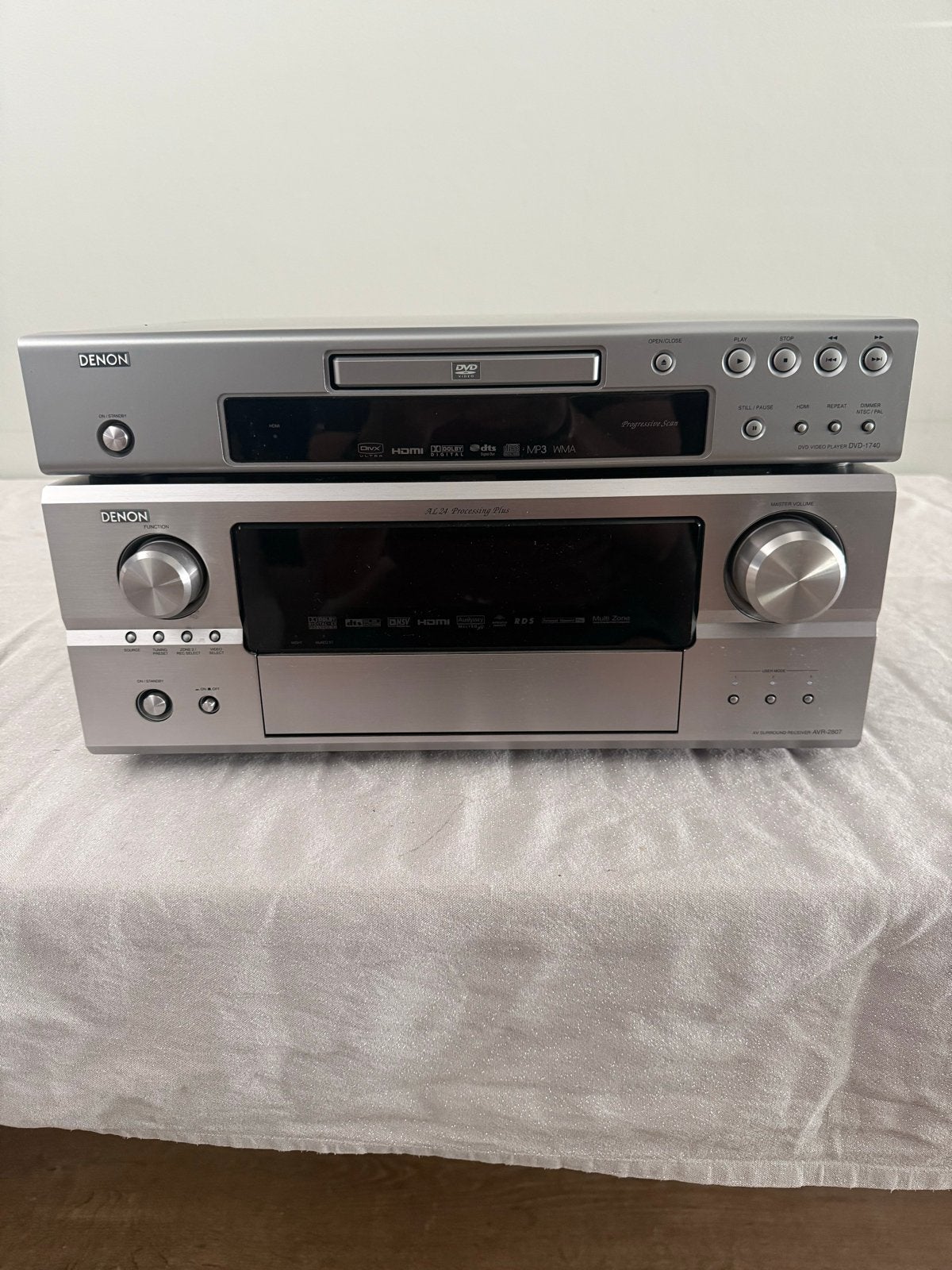 Denon AV Surround Receiver AVR-2807 & DVD-1740 Set, Ophalen, Gebruikt, Denon, 120 watt of meer