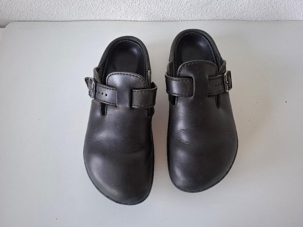 Birkenstock heren maat 41 zwarte leren muilen instappers, Klompen, Verzenden, Zwart, Birkenstock