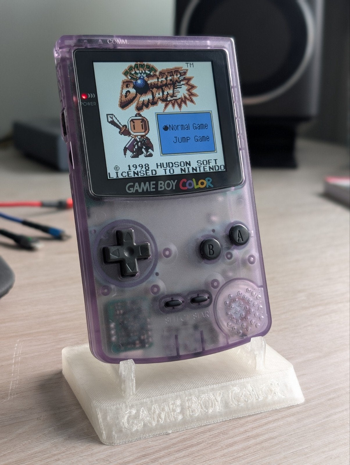 Game Boy Color clear purple met CGS half-transflective scher, Ophalen of Verzenden, Refurbished, Game Boy Color