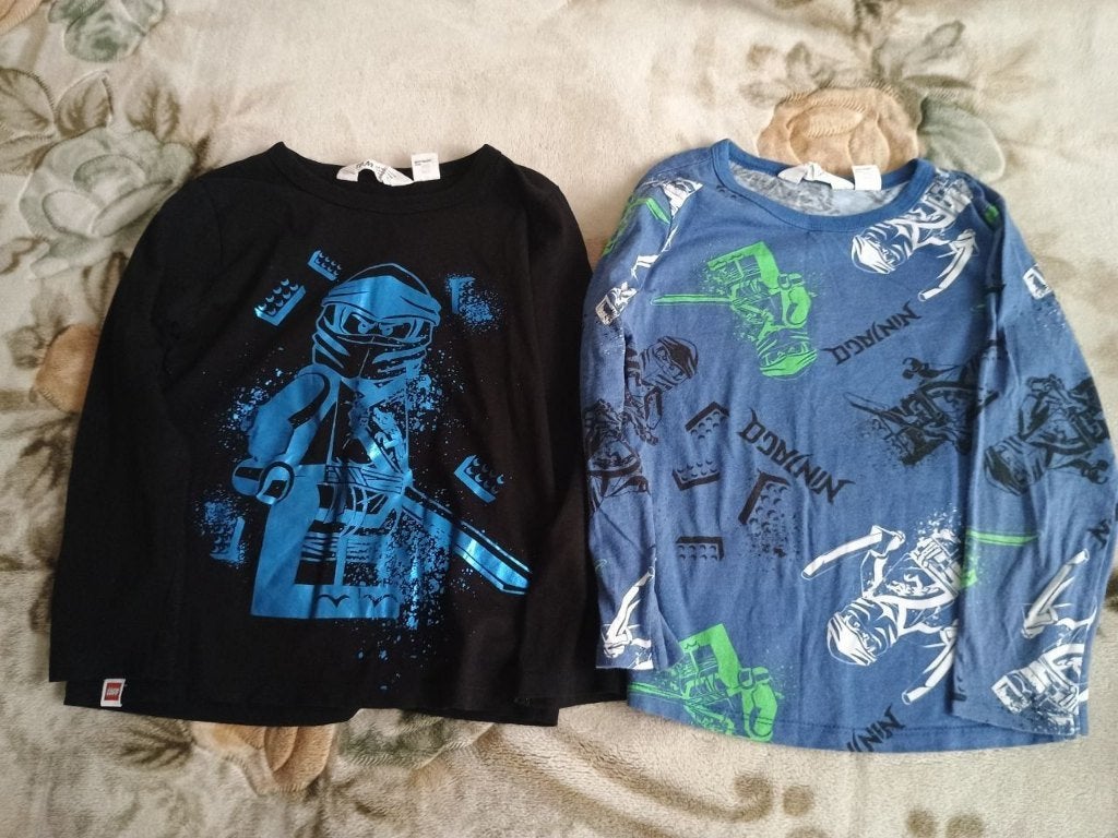 Set van 2 longsleeve H&M Ninjago voor jongen, maat 120, Gebruikt, H&M, Ophalen of Verzenden, Shirt of Longsleeve