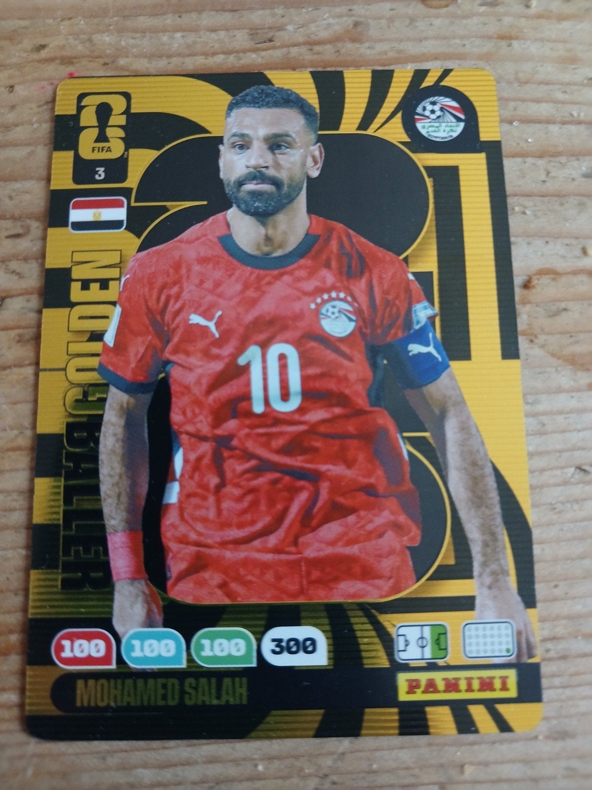 Panini golden baller salah kaart, Verzamelen, Sportartikelen en Voetbal, Ophalen, Zo goed als nieuw, Buitenlandse clubs, Poster, Plaatje of Sticker