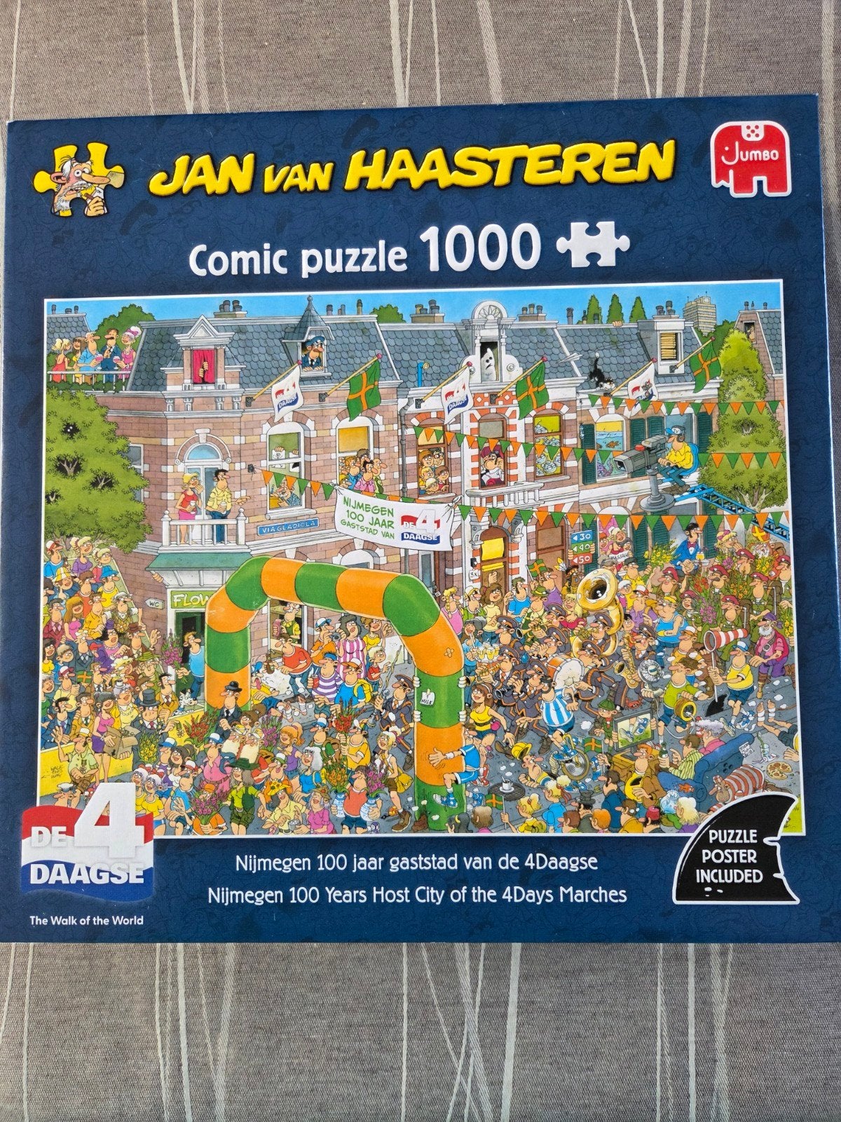 Jan van Haasteren Nijmegen 4Daagse 1000 stukjes, Hobby en Vrije tijd, Denksport en Puzzels, Ophalen of Verzenden, 500 t/m 1500 stukjes