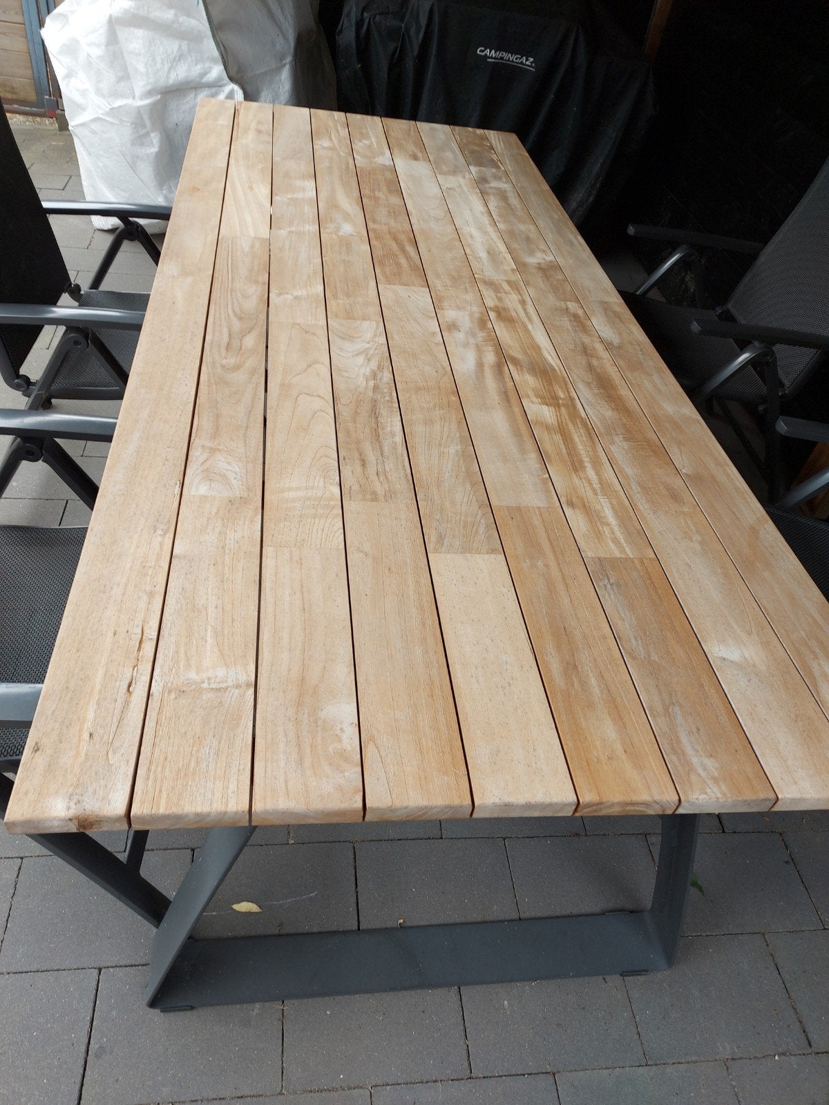 Teakhouten tuintafel 240/ 100, Tuin en Terras, Ophalen, Gebruikt, Rechthoekig, Teakhout