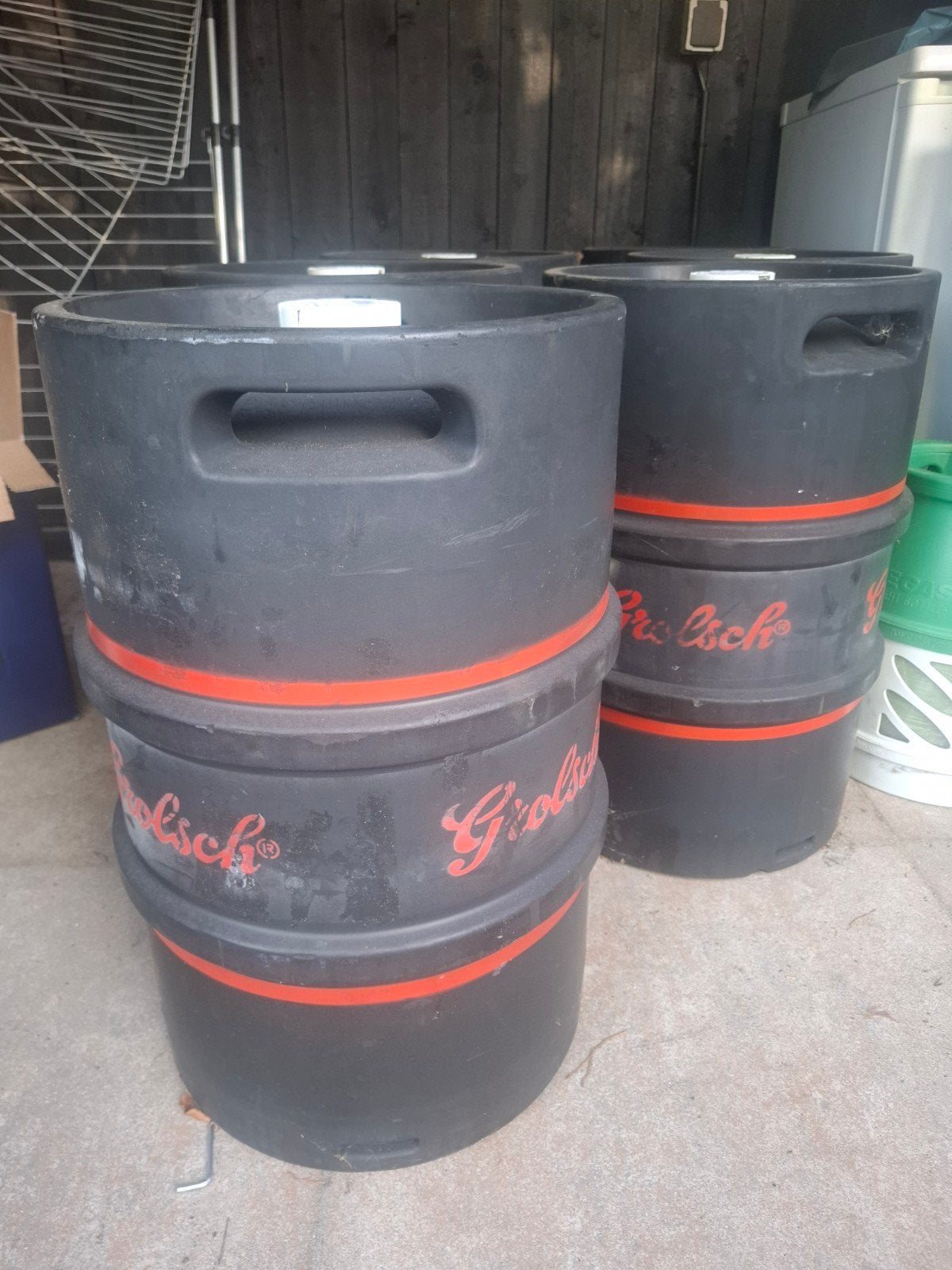 TE KOOP , 6 vaten GROLSCH 50 liter  ( VOL ), 150 liter of meer, Ophalen