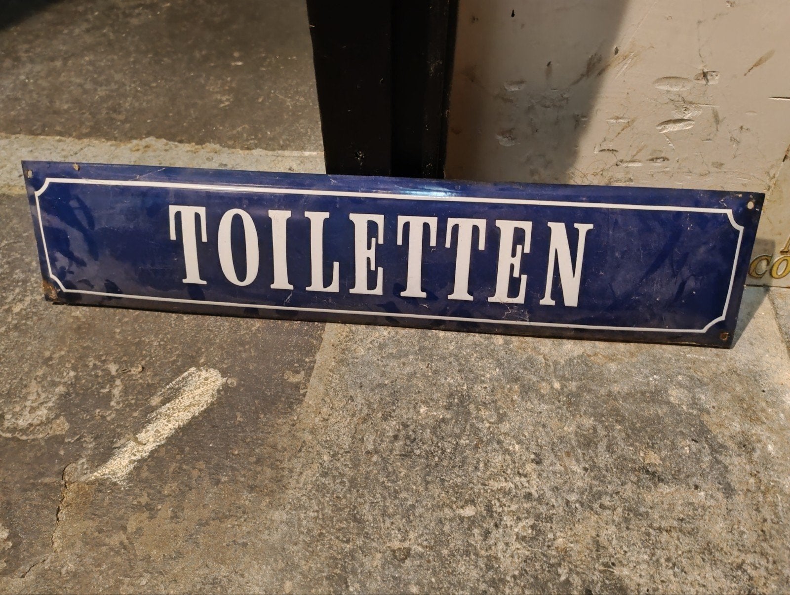Vintage Emaille Bord "TOILETTEN", Ophalen