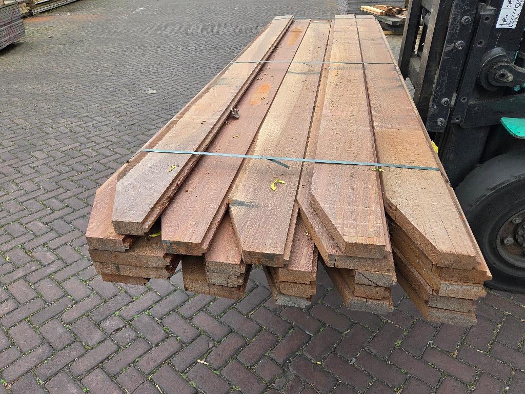 15.64 m2 Azobé hardhouten damwand 4 cm dik - nr: HP72, Tuin en Terras, Palen, Balken en Planken, Ophalen, Planken, Nieuw, Hardhout