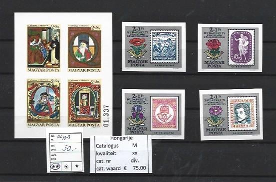Hongarije serie en blokje 77b ongetand postfris c.w 75 euro, Ophalen of Verzenden