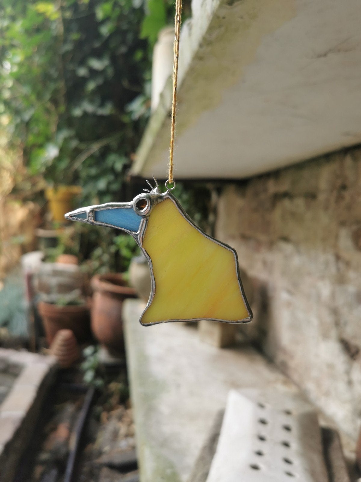 Handgemaakt Glas in Lood Vogeltje - Uniek Kunstwerkje, Antiek en Kunst, Kunst | Beelden en Houtsnijwerken, Ophalen of Verzenden