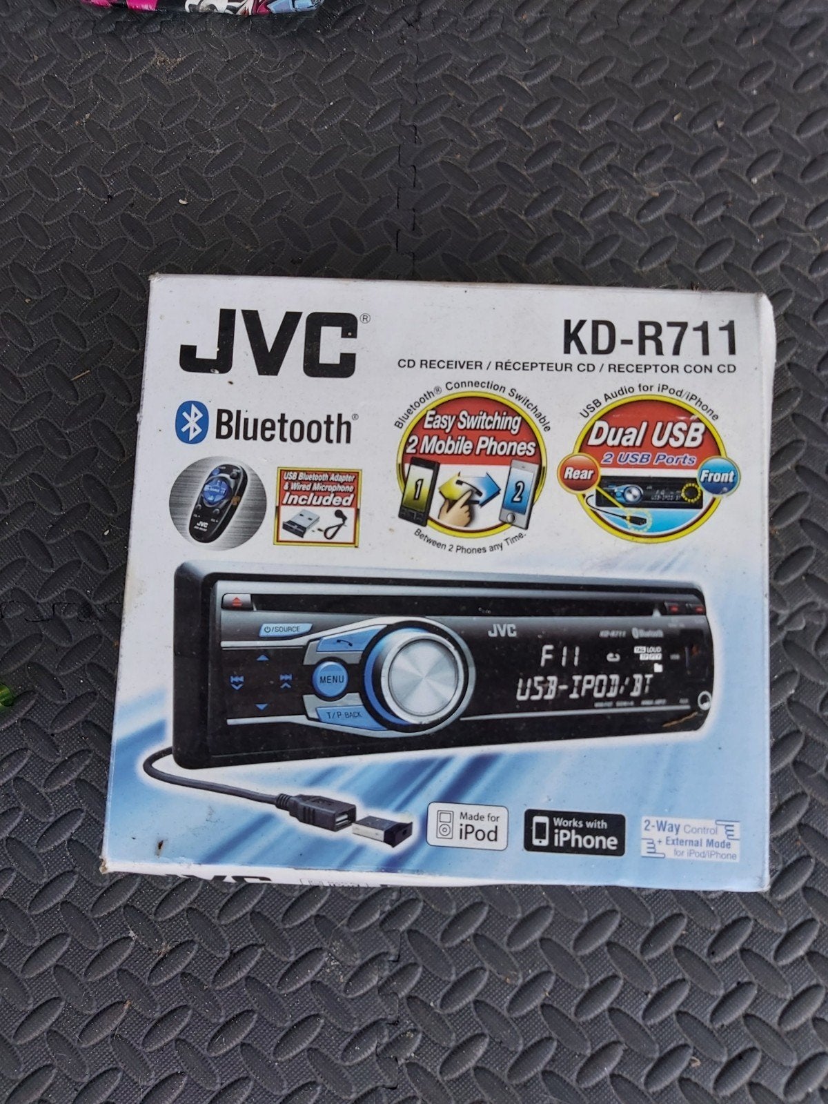 JVC KD-R711 CD-ontvanger met Bluetooth en dubbele USB, Ophalen, Gebruikt