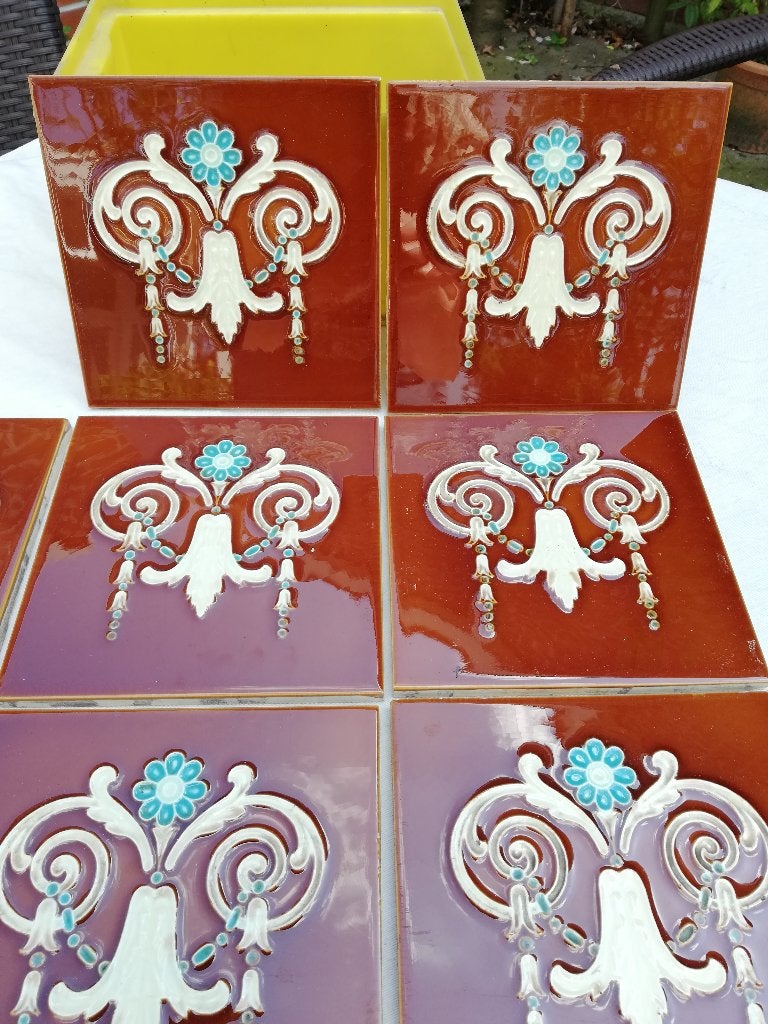 11 Prachtige art nouveau wandtegels motief in relief, Ophalen