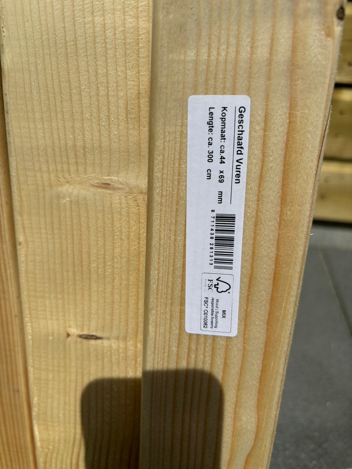 Geschuurd Vuren Hout - Balken 44x69mm, 300cm lang, Doe-het-zelf en Verbouw, Hout en Planken, Ophalen, Nieuw, Balk, Vuren