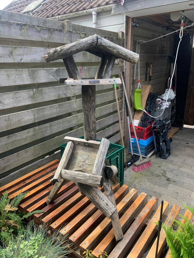 Robuuste houten vogelvoederhuis, Ophalen, Gebruikt