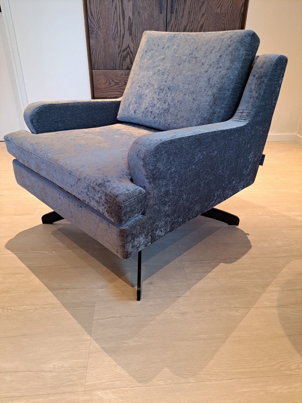 Hofstede Raanhuis topkwaliteit draaifauteuil, velours nwst., Ophalen, Design, hotelchique, 75 tot 100 cm, Zo goed als nieuw
