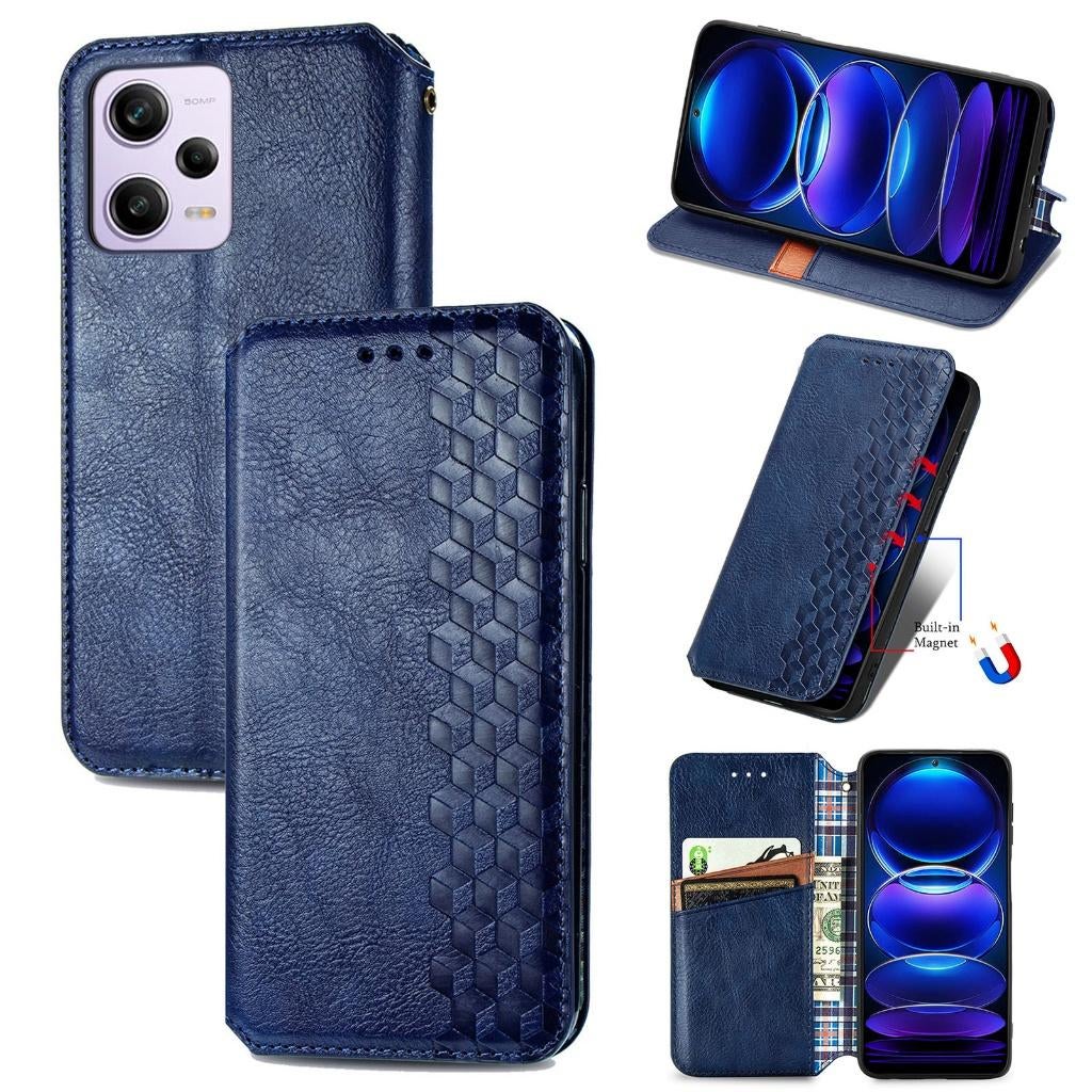 Luxe PU Lederen Wallet Case Set voor Poco X5 Pro 5G _ Blauw, Verzenden, Nieuw, Hoesje of Tasje