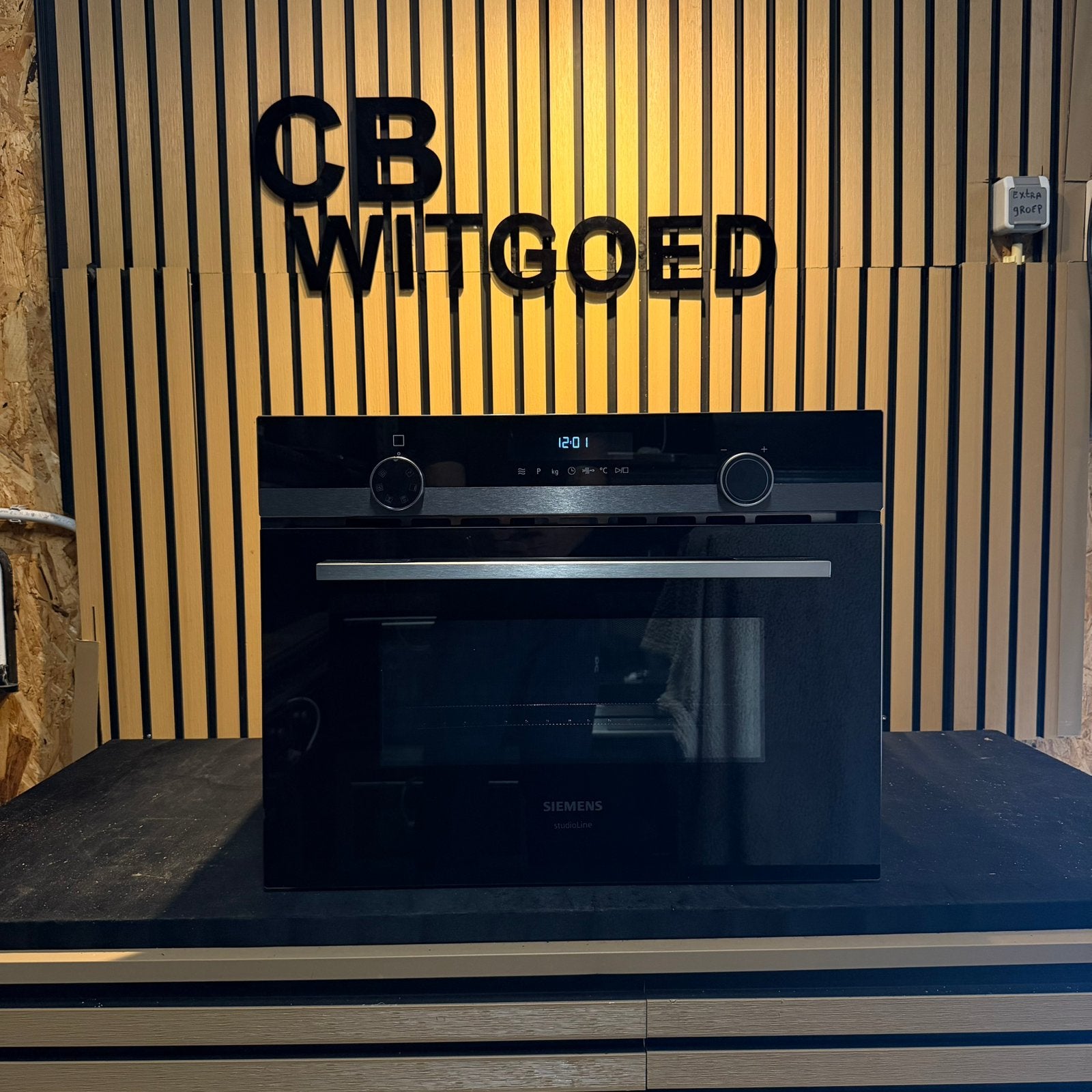 Luxe Siemens Studioline Blacksteel combi oven magnetron, Witgoed en Apparatuur, Ophalen, 45 tot 50 cm, 60 cm of meer, Siemens