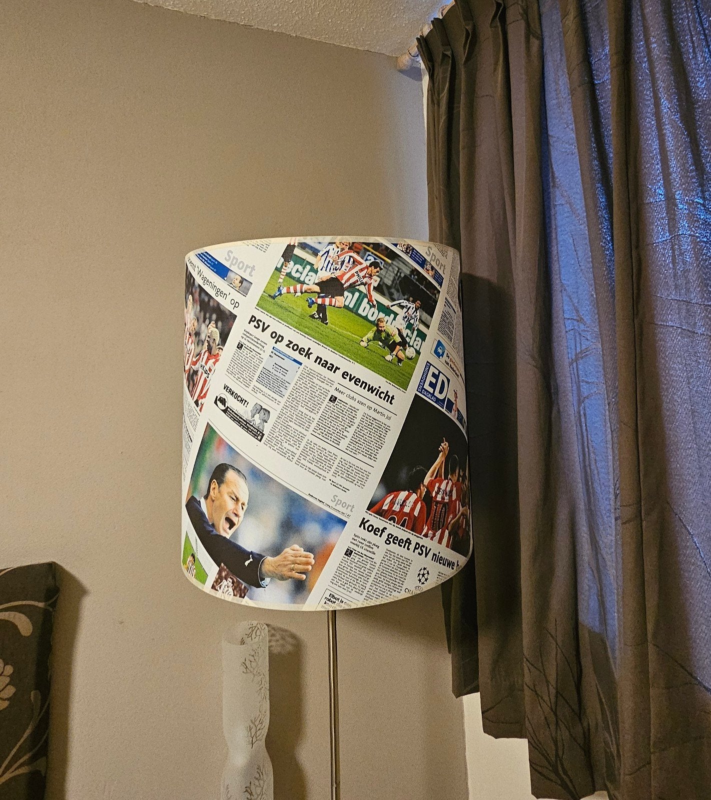 2x PSV Eindhovens Dagblad Schemerlamp met Kap, Gebruikt, Modern, Fanartikel, Sport, 100 tot 150 cm, Textiel