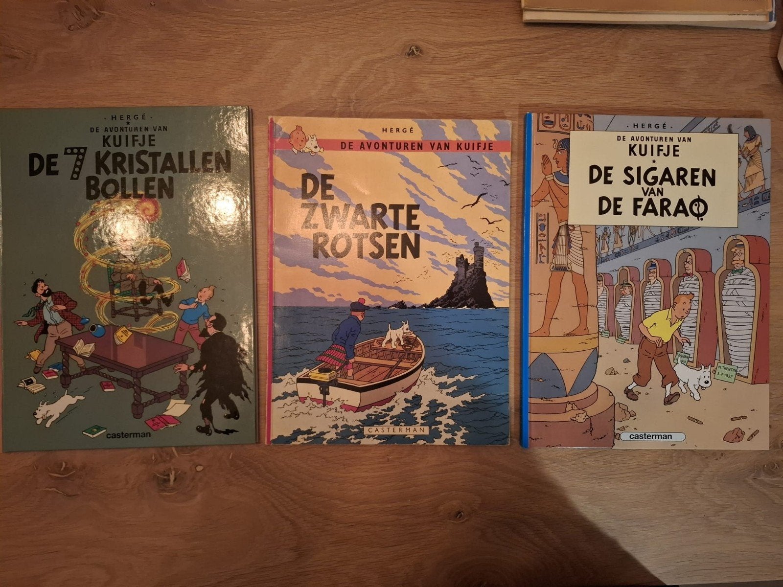6x Kuifje Hergé Casterman – hardcovers, dubbelalbum & oudere, Meerdere stripboeken, Ophalen of Verzenden, Gelezen