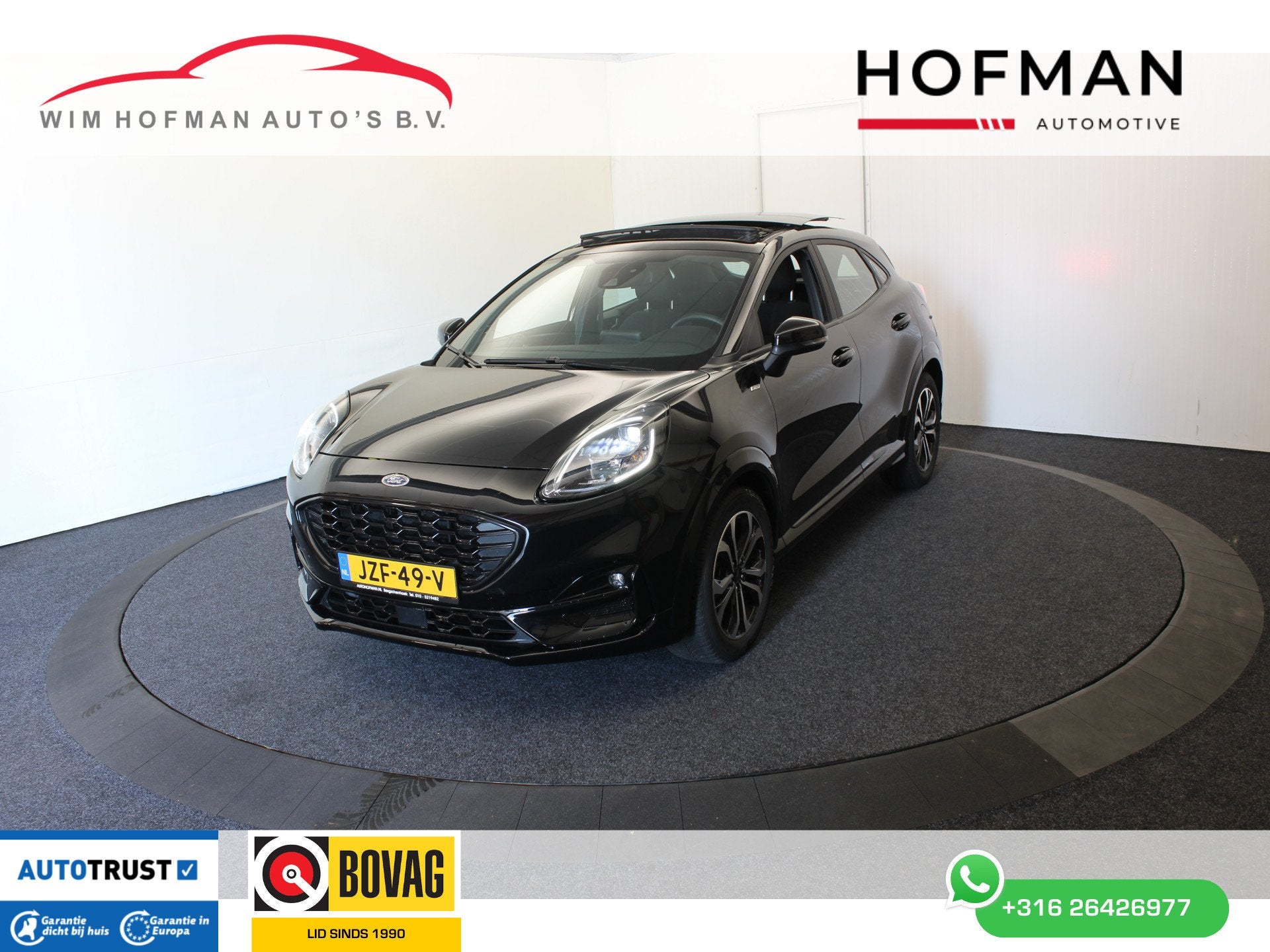 Ford Puma 1.0 EcoBoost Hybrid ST-Line Camera Panodak Cruise, Auto's, Dealer onderhouden, Zwart, Met garantie (alle), 1226 kg