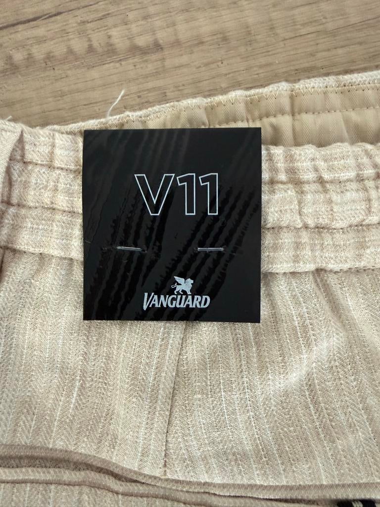 Vanguard V11 Relaxed Slim Fit Linnen Broek - Nieuw, Ophalen, Nieuw, Overige maten, Beige