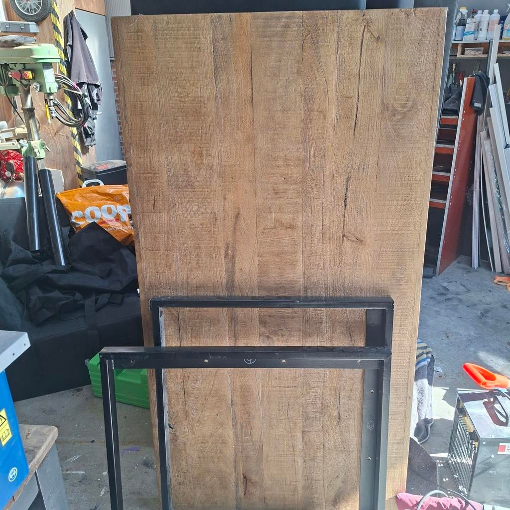 Mango tafel 170 x 90 cm met metalen onderstel, Huis en Inrichting, Tafels | Eettafels, Ophalen, 50 tot 100 cm, Zo goed als nieuw