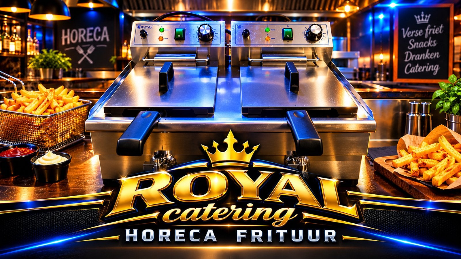 Friteuse Royal catering (horeca friteuse), 4 liter of meer, Ophalen, Zo goed als nieuw, Duo-friteuse
