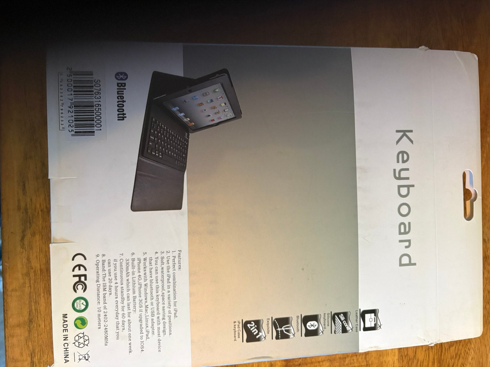 Beschermende hoes met ingebouwde Bluetooth toetsenbord, Computers en Software, 10 inch, Apple Ipad2-3-4, Nieuw, Bescherming voor- en achterkant