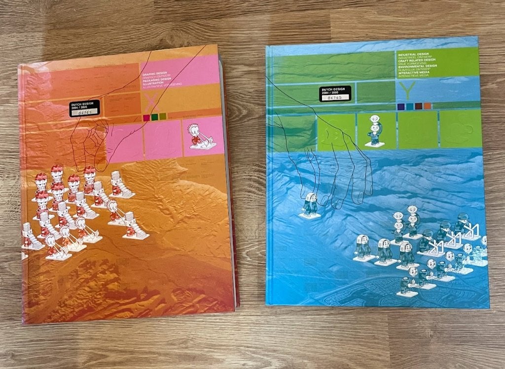 2 Boeken: Dutch Design 2004 – 2005	., Ophalen of Verzenden, Zo goed als nieuw, Harmine Louwé en Raoul Deleo., Grafische vormgeving