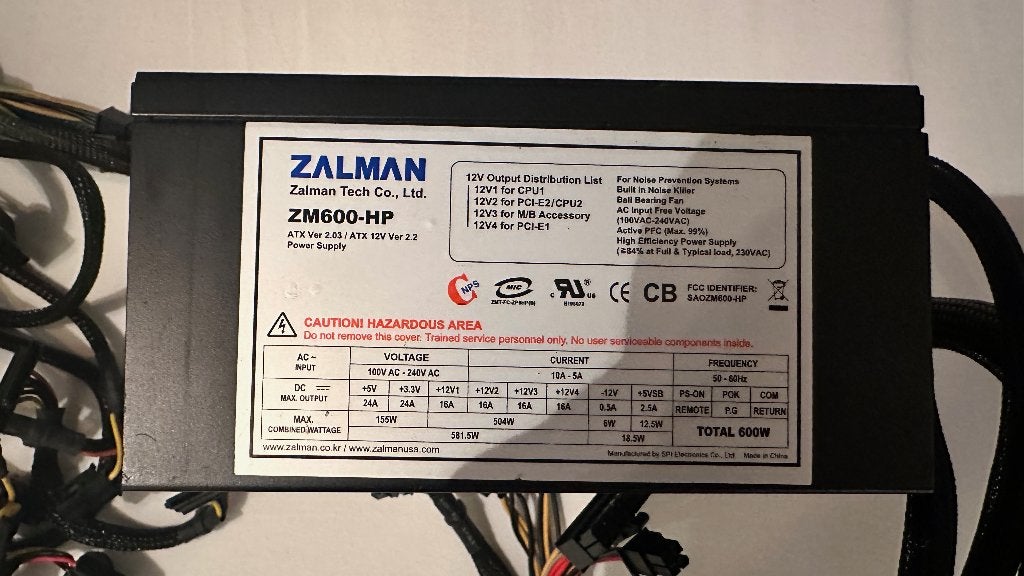 Zalman PSU Modulair ZM600-HP, Ophalen of Verzenden